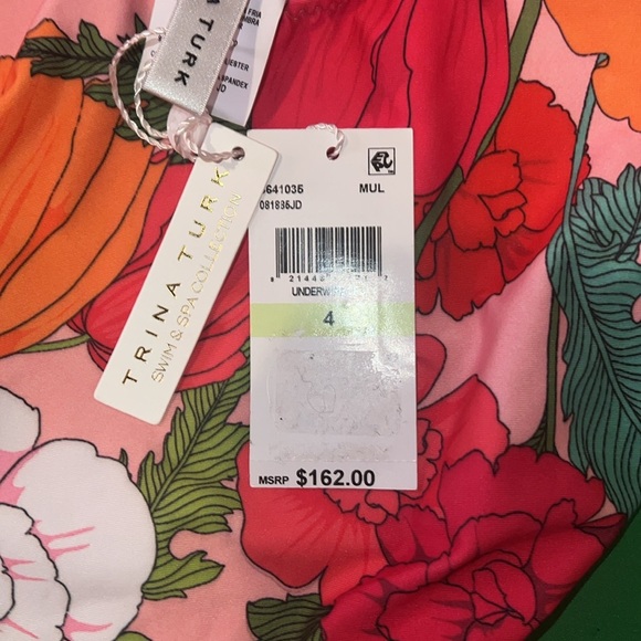NWT Trina Turk Sunny Bloom Floral One Piece Swimsuit size 4 - Picture 10 of 10